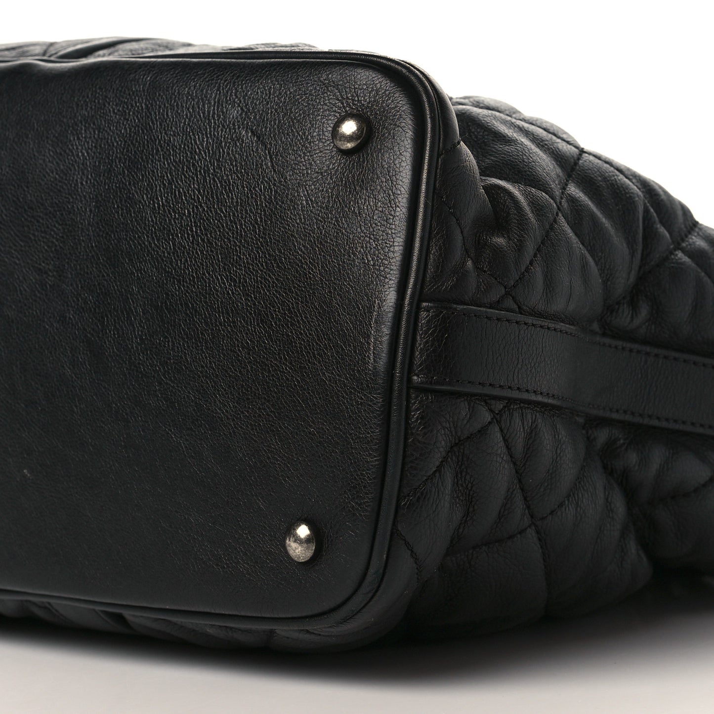 Calfskin Quilted Casual Riviera Tote Black