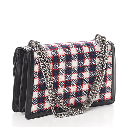 Gucci Vintage Tweed Check Small Dionysus Shoulder Bag White Hibiscus Red Marine 2 of 8