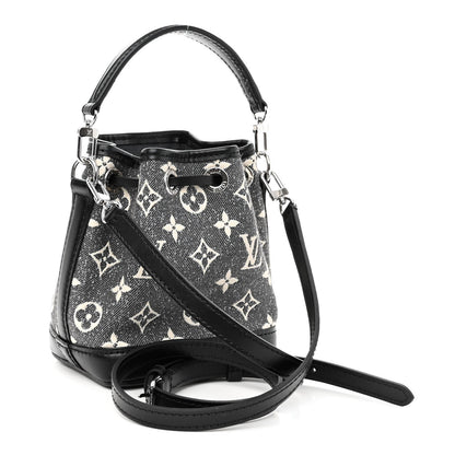 Louis Vuitton Monogram Jacquard Denim Nano Noe Bleu 3 of 9