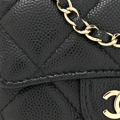 Chanel Caviar Quilted Flap Card Holder On Chain Black 9 of 13