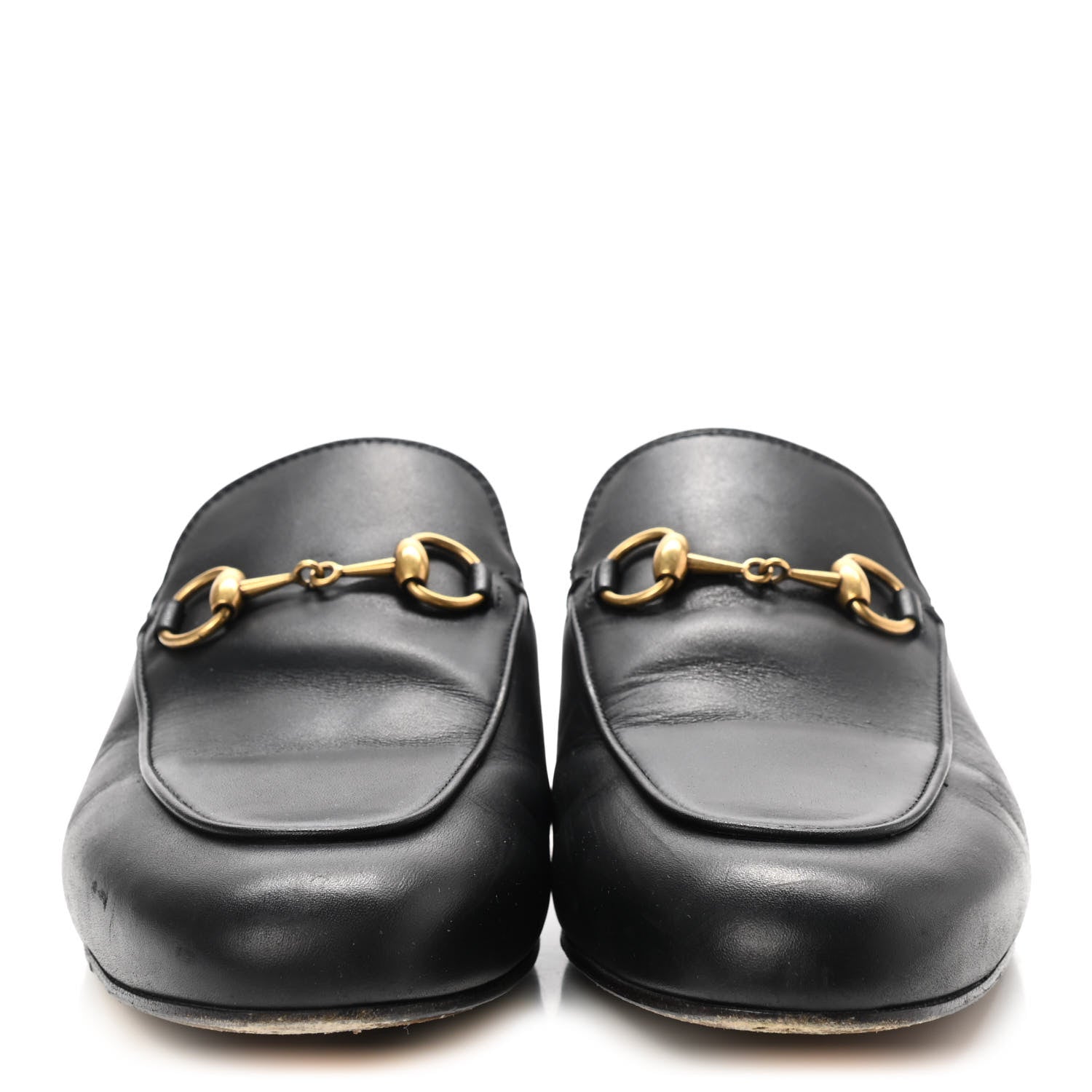 Gucci Calfskin Womens Princetown Slippers 37.5 Black 2 of 8