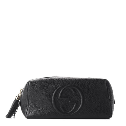 Gucci Pebbled Calfskin Large Soho Cosmetic Case Black 1 of 9