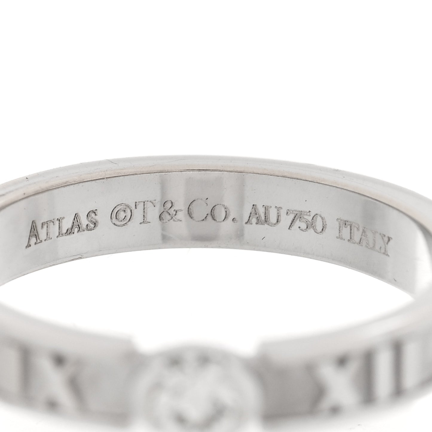18K White Gold Diamond Atlas Solitaire Band Ring 49 5