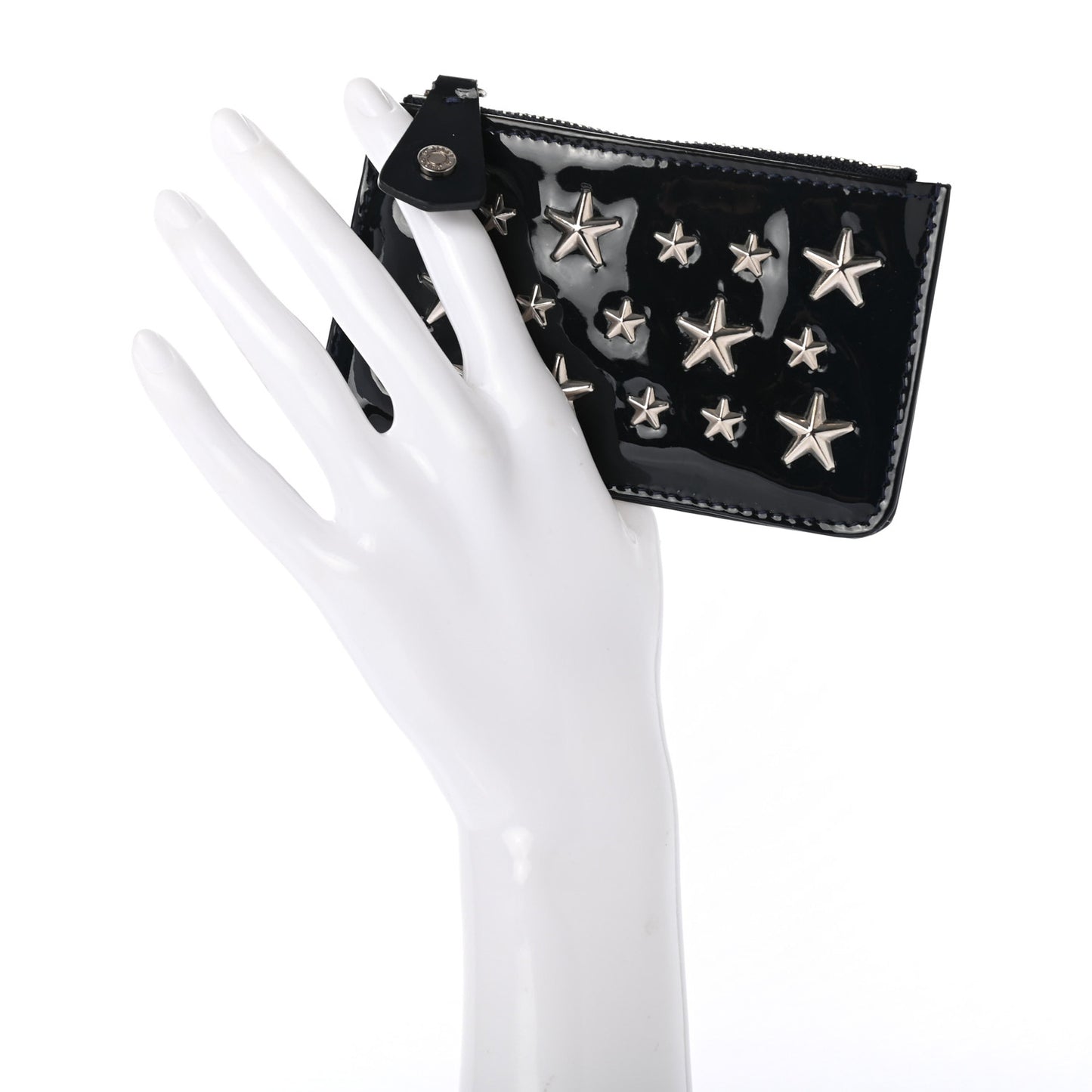 Patent Nancy Star Studded Key Pouch Navy Blue