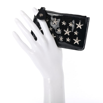 Jimmy Choo Patent Nancy Star Studded Key Pouch Navy Blue 2 of 7