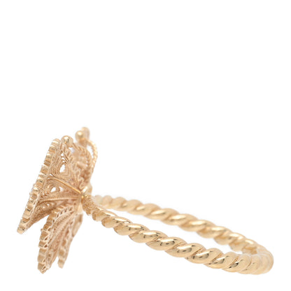 Gucci 18K Yellow Gold Diamond Butterfly Ring 56 7.75 3 of 6