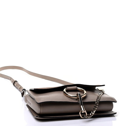 Chloe Suede Calfskin Small Faye Shoulder Bag Motty Grey 3 of 4