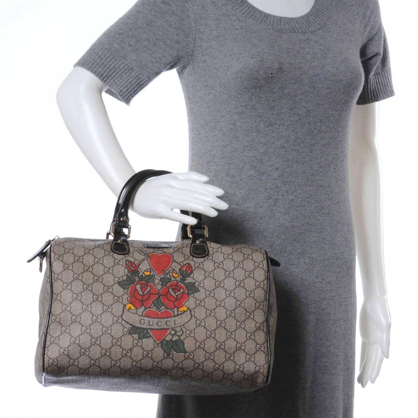GG Plus Monogram Tattoo Heart Medium Joy Boston Dark Brown
