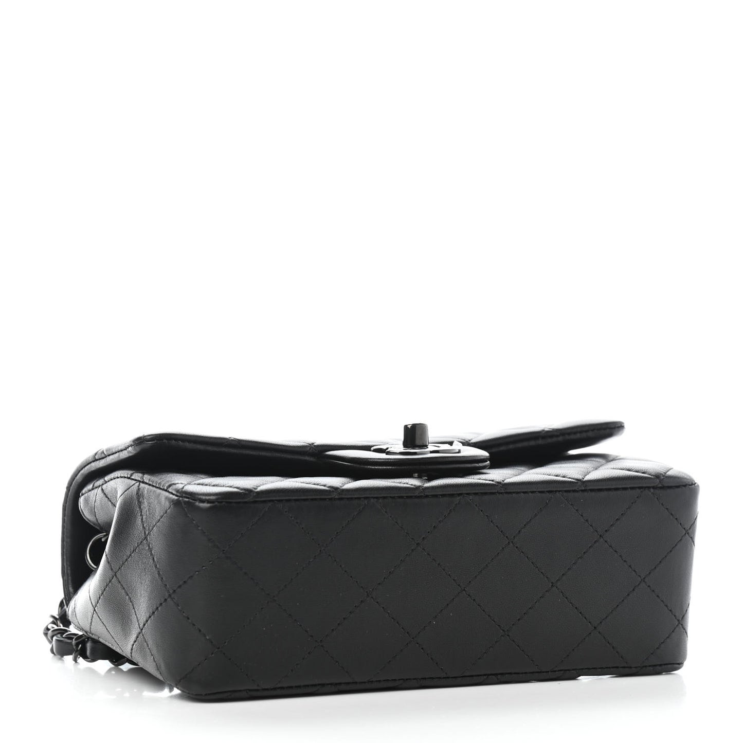 Lambskin Quilted Mini Rectangular Flap So Black