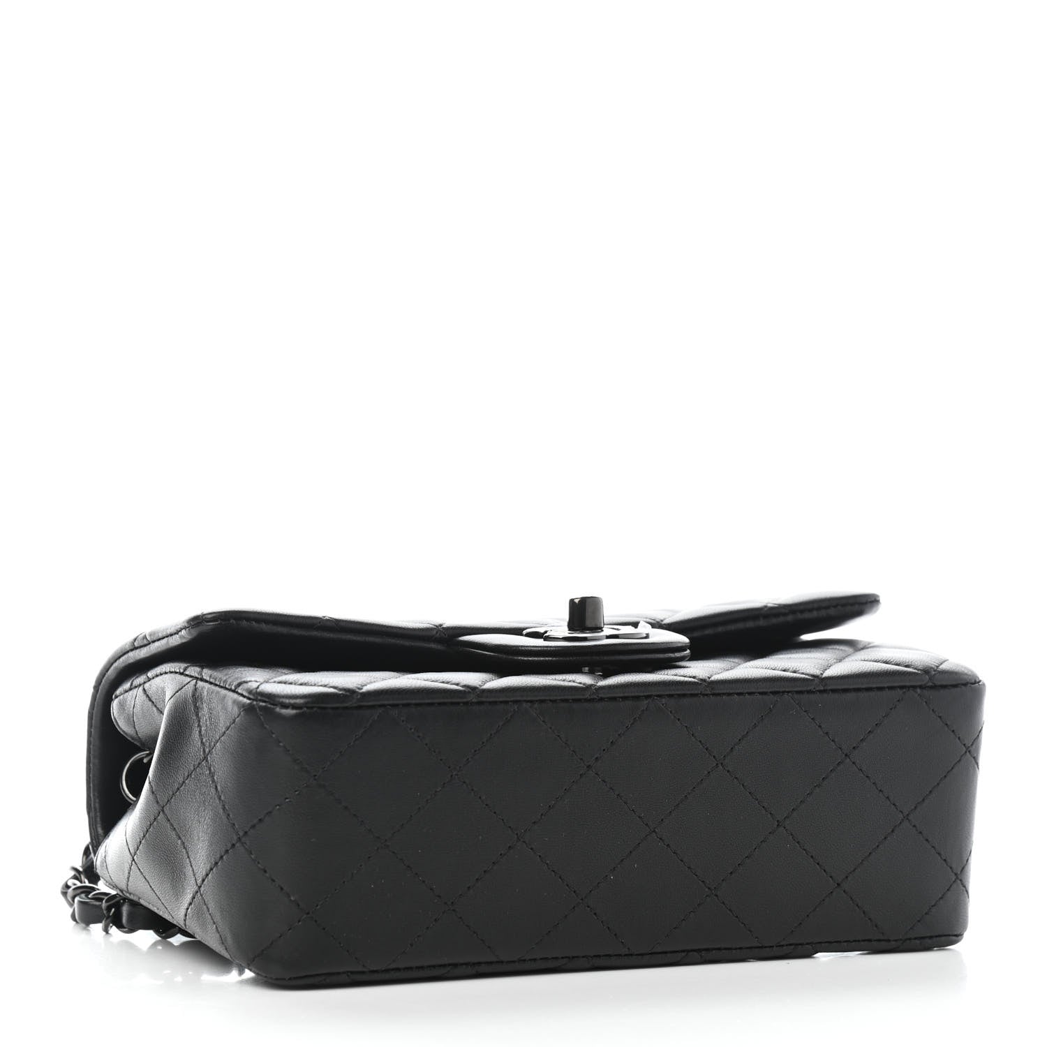 Chanel Lambskin Quilted Mini Rectangular Flap So Black 3 of 5