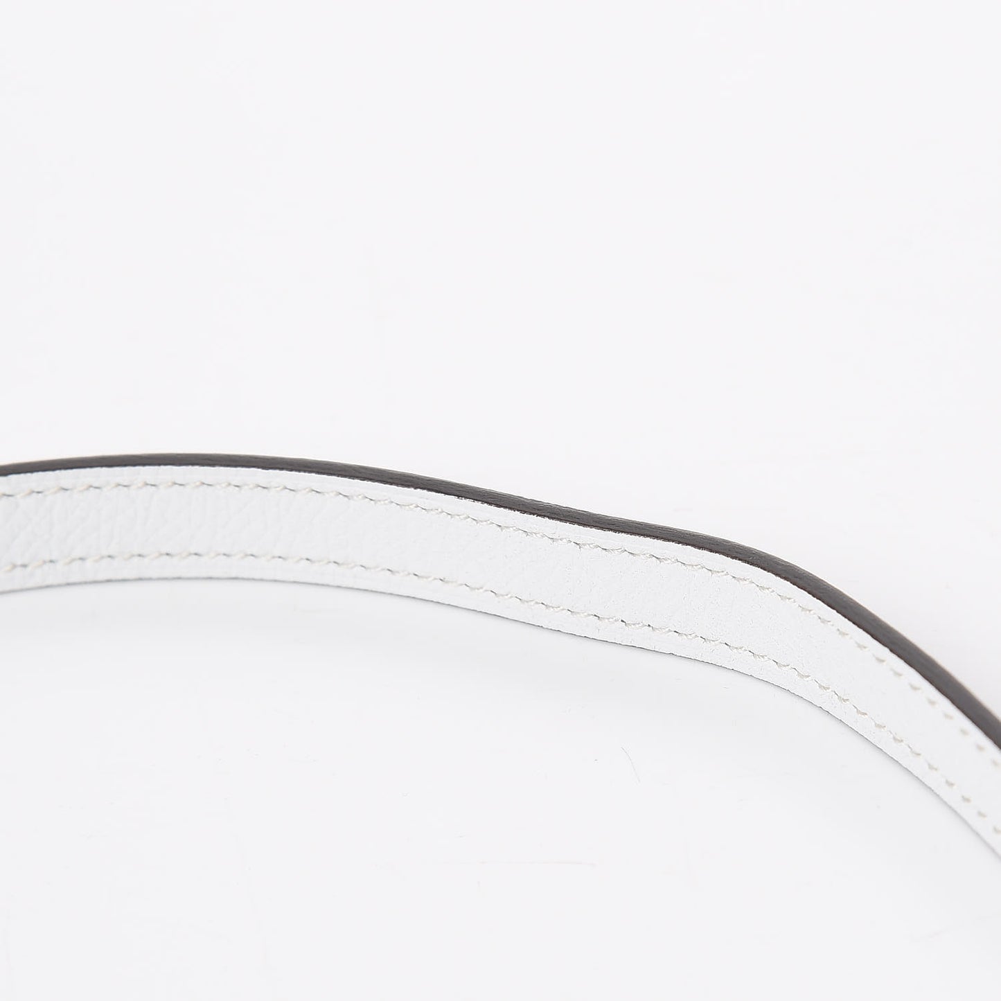 Epsom 13mm Mini Laquee Reversible Belt 75 Blanc Etoupe