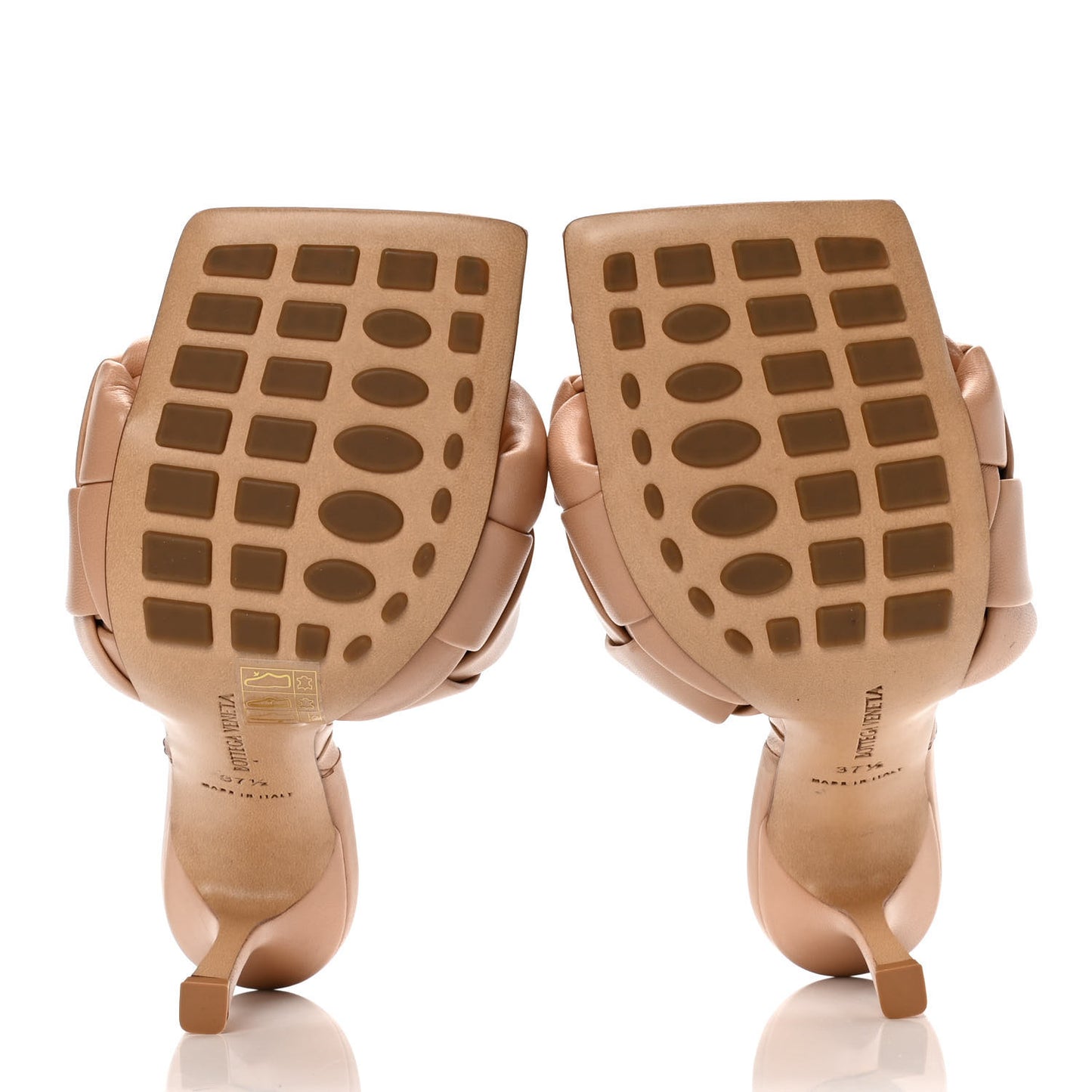 Nappa Maxi Intrecciato Lido Mule Sandals 37.5 Cipria