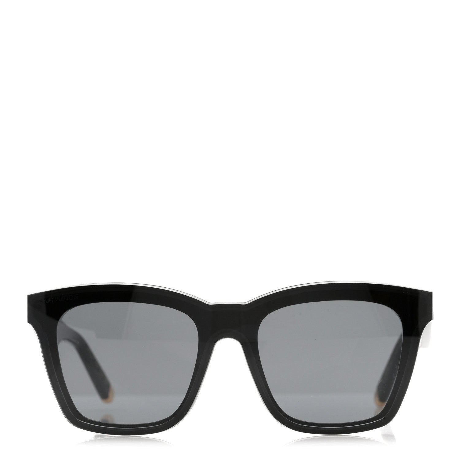 Louis Vuitton Acetate Nylon LV Script Square Sunglasses Z2970W Black 2 of 8