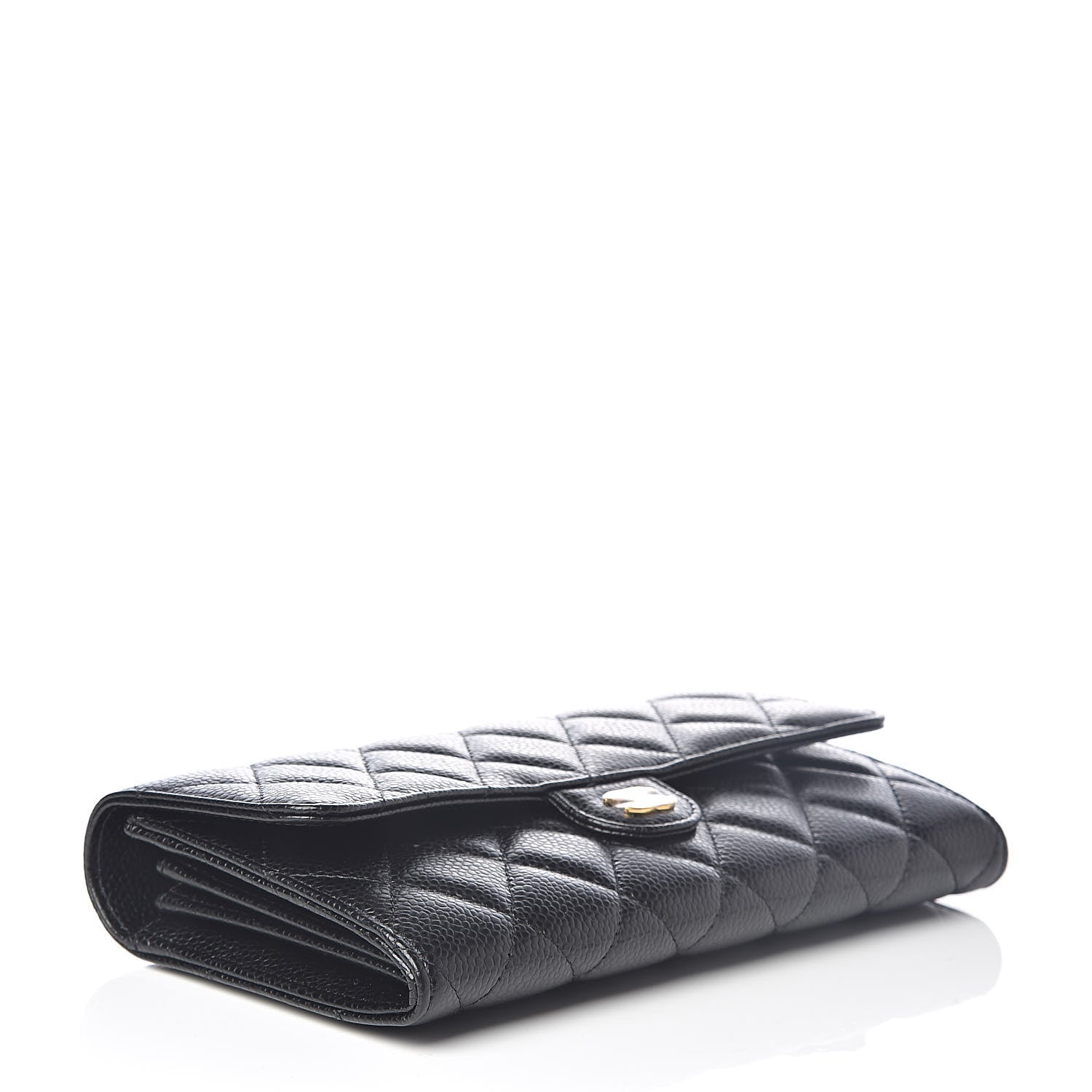 Chanel Caviar Quilted Large Gusset Flap Wallet Black 4 of 8