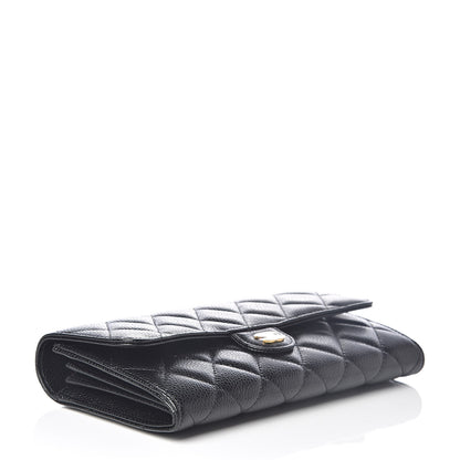 Chanel Caviar Quilted Large Gusset Flap Wallet Black 4 of 8