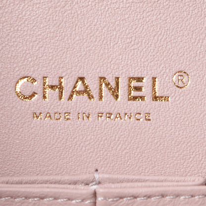 Chanel Caviar Chevron Quilted Medium Double Flap Light Pink 8 of 10