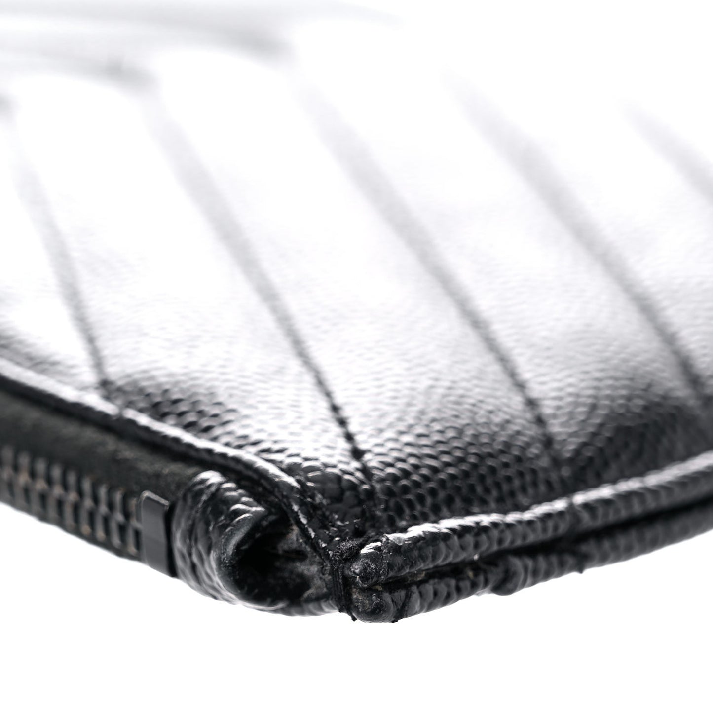 Grain De Poudre Chevron Monogram Bill Pouch Black