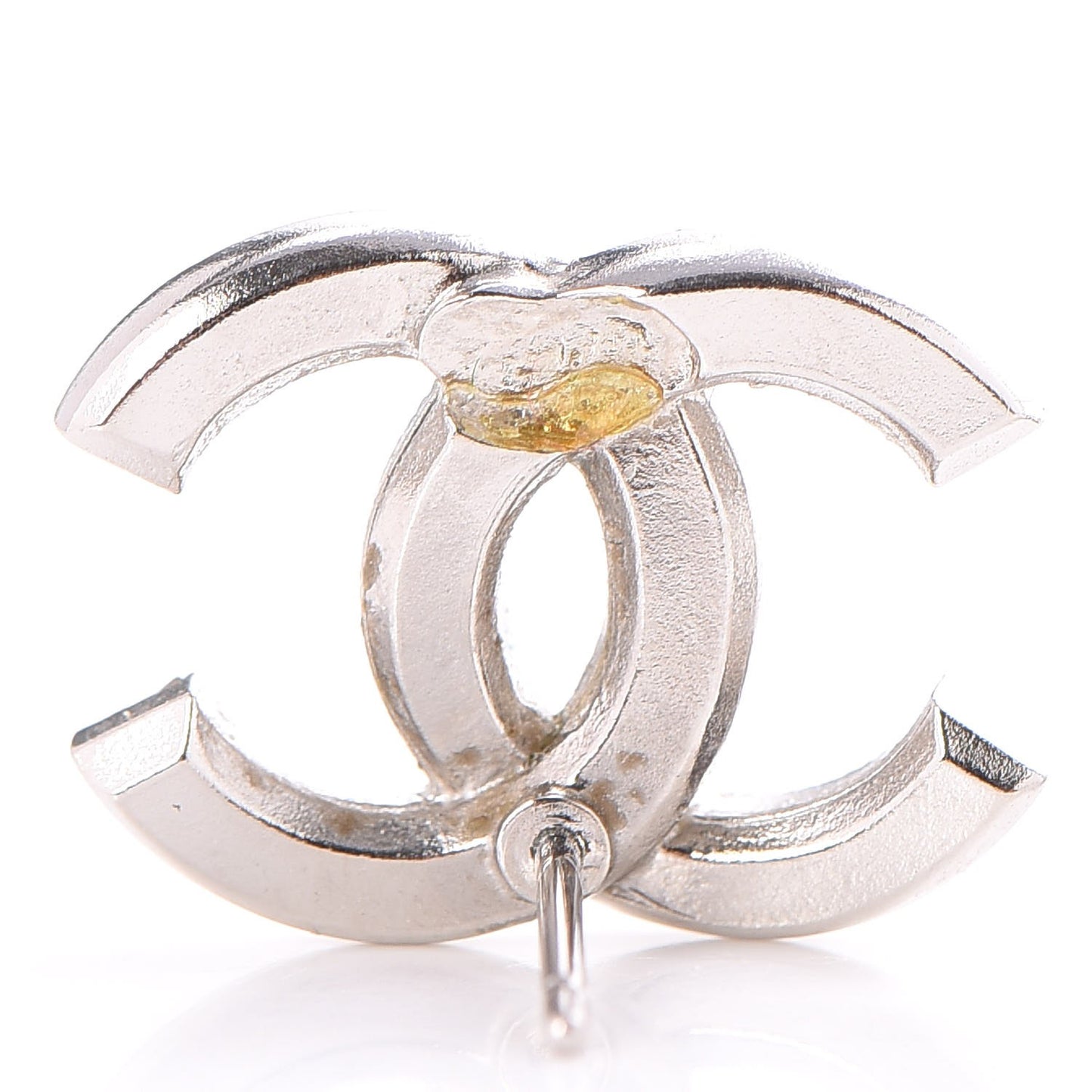 Baguette Crystal CC Earrings Silver