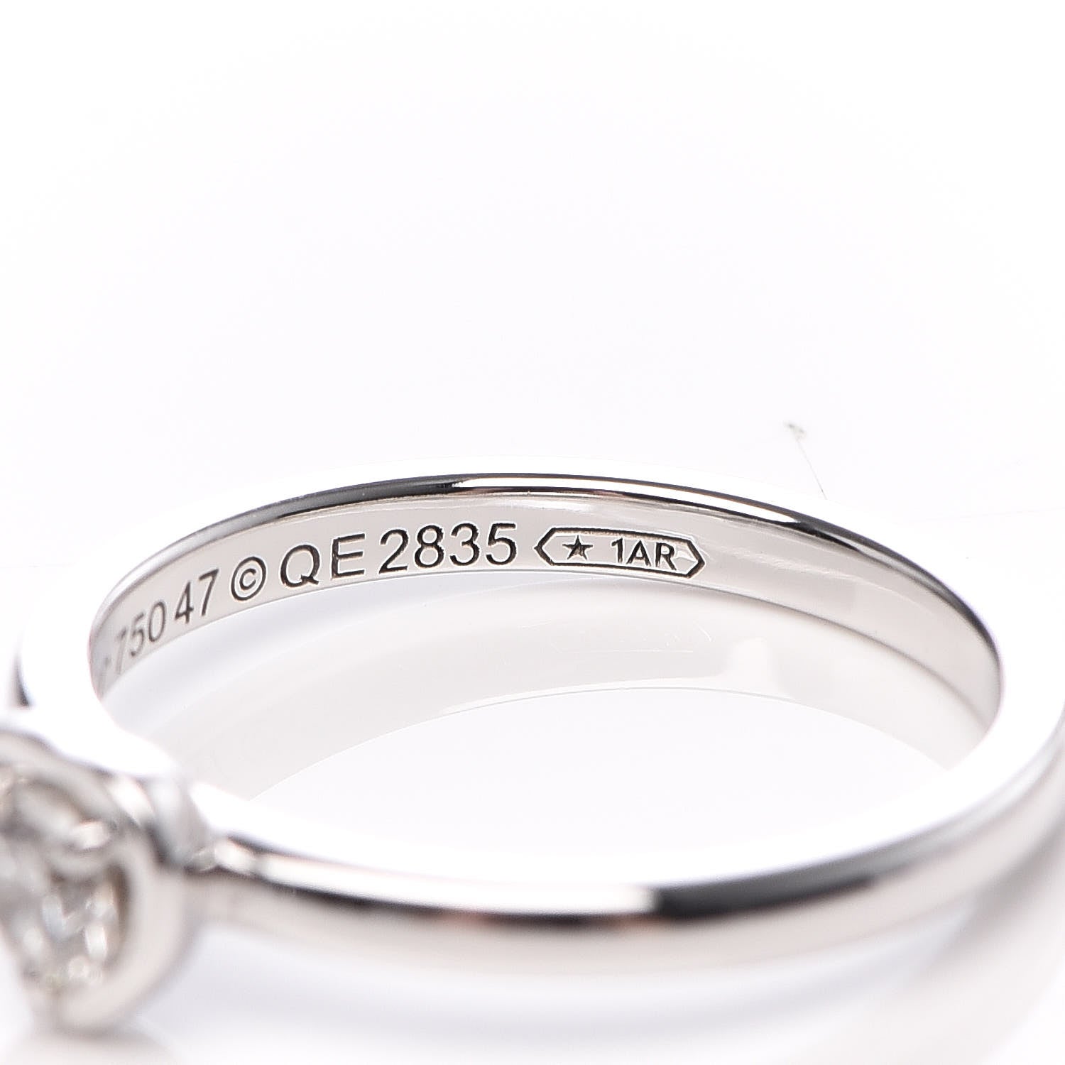 Cartier 18K White Gold Diamond D'Amour Heart Ring 47 4 6 of 7