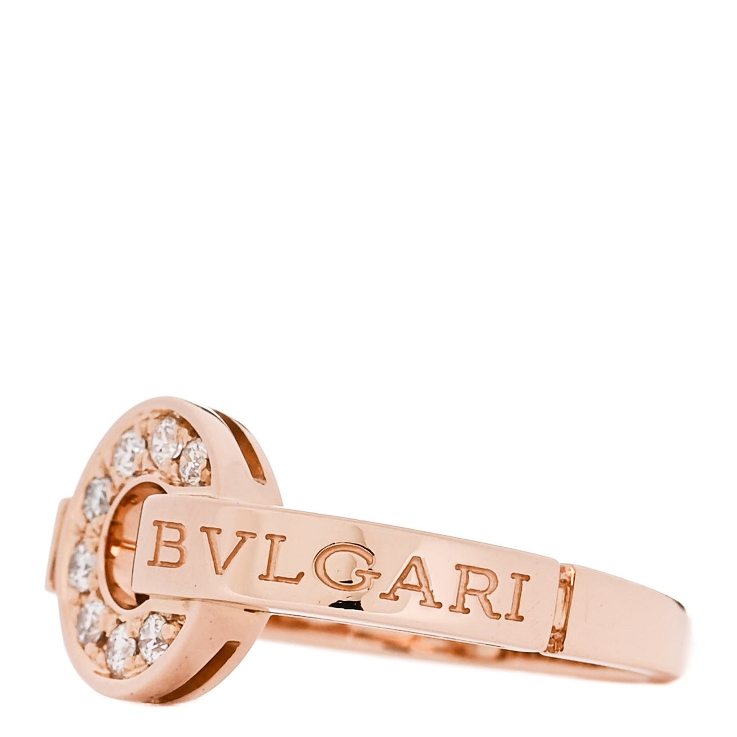 18K Rose Gold Diamond Bvlgari Bvlgari Ring 54 6.75