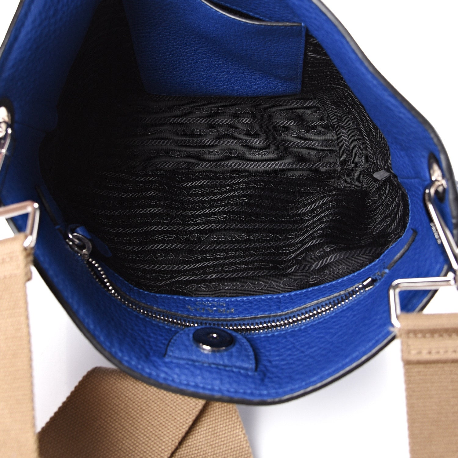 Prada Vitello Daino Bucket Royal 4 of 10