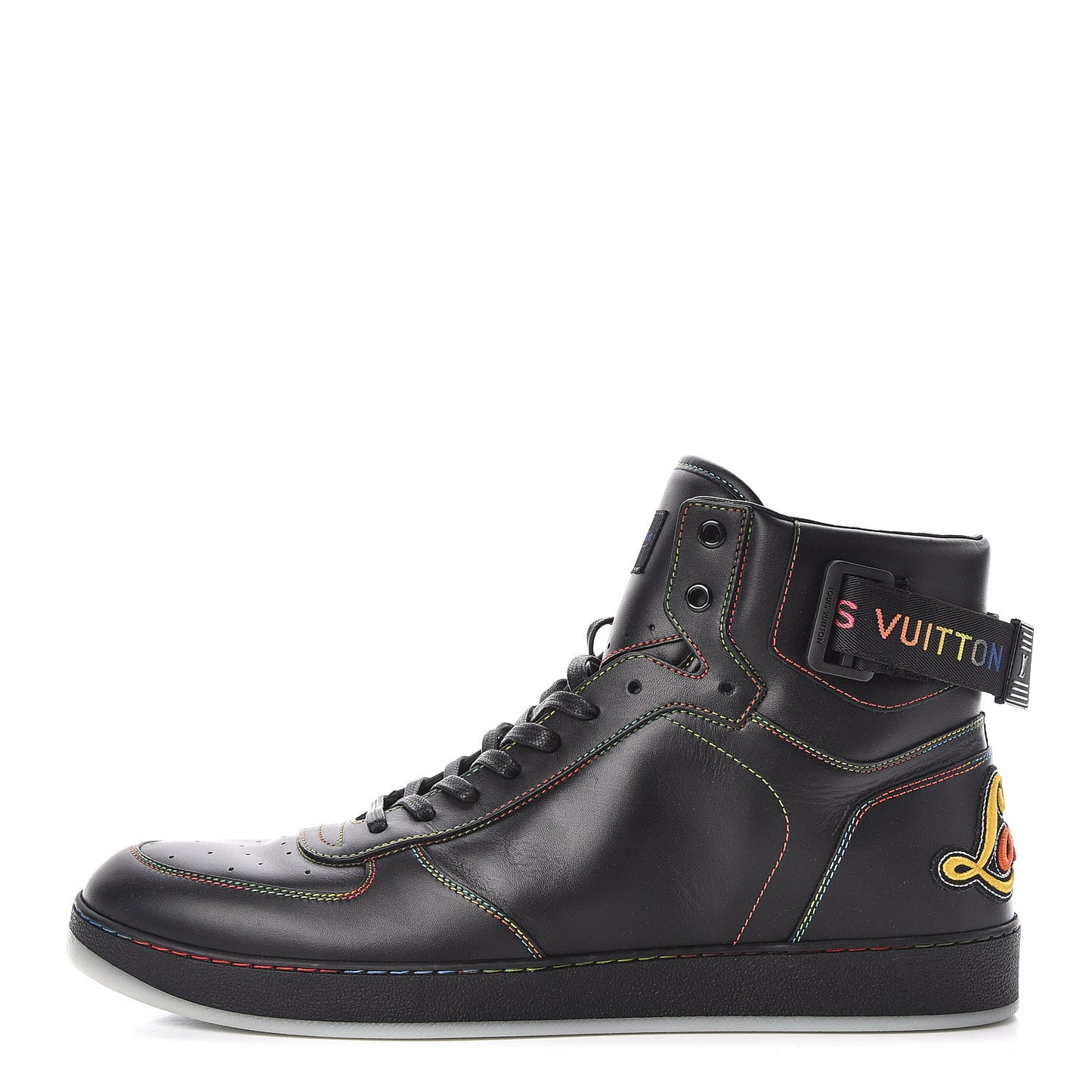 Calfskin Rivoli High Top Sneakers 10.5 Black Multicolor