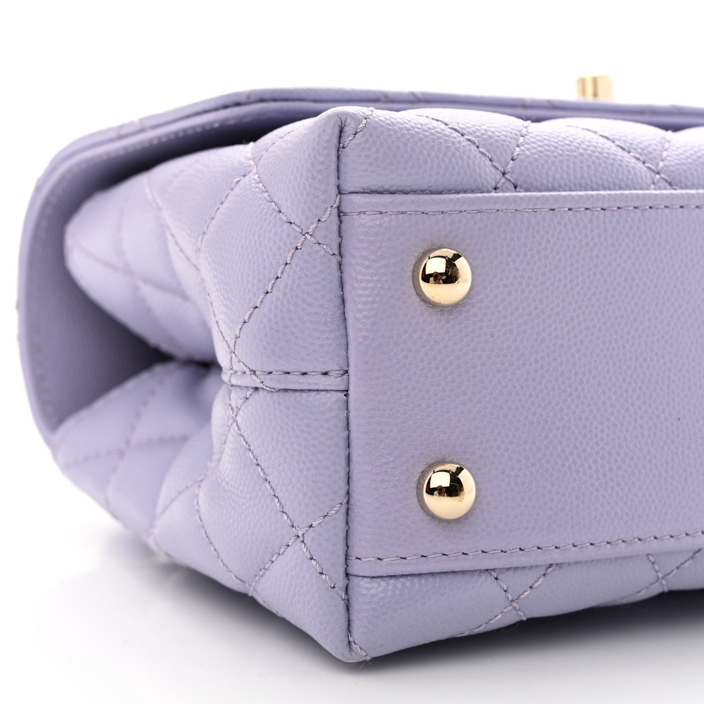 Caviar Quilted Mini Coco Handle Flap Light Purple