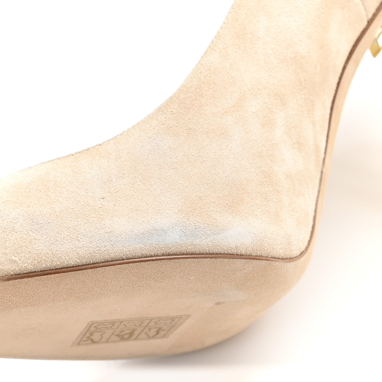 Saint Laurent Suede Calfskin Opyum 110 Pumps 35.5 Misia Gold 10 of 11