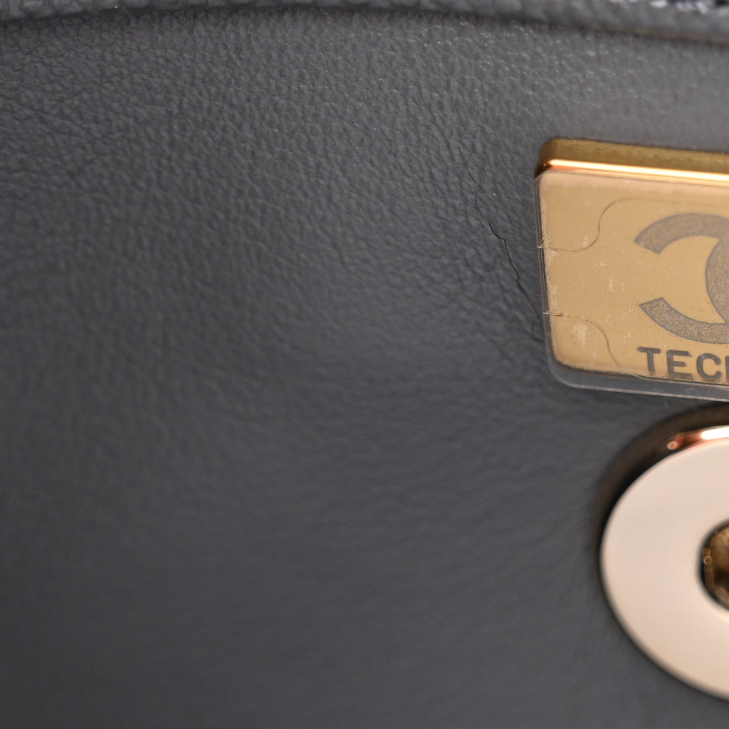 Caviar Quilted Mini Coco Handle Flap Grey