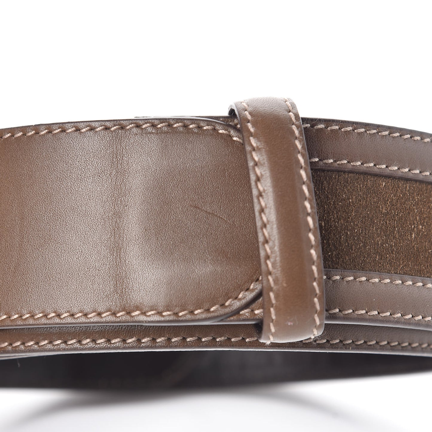 Calfskin Suede Interlocking G Belt 85 34 Brown