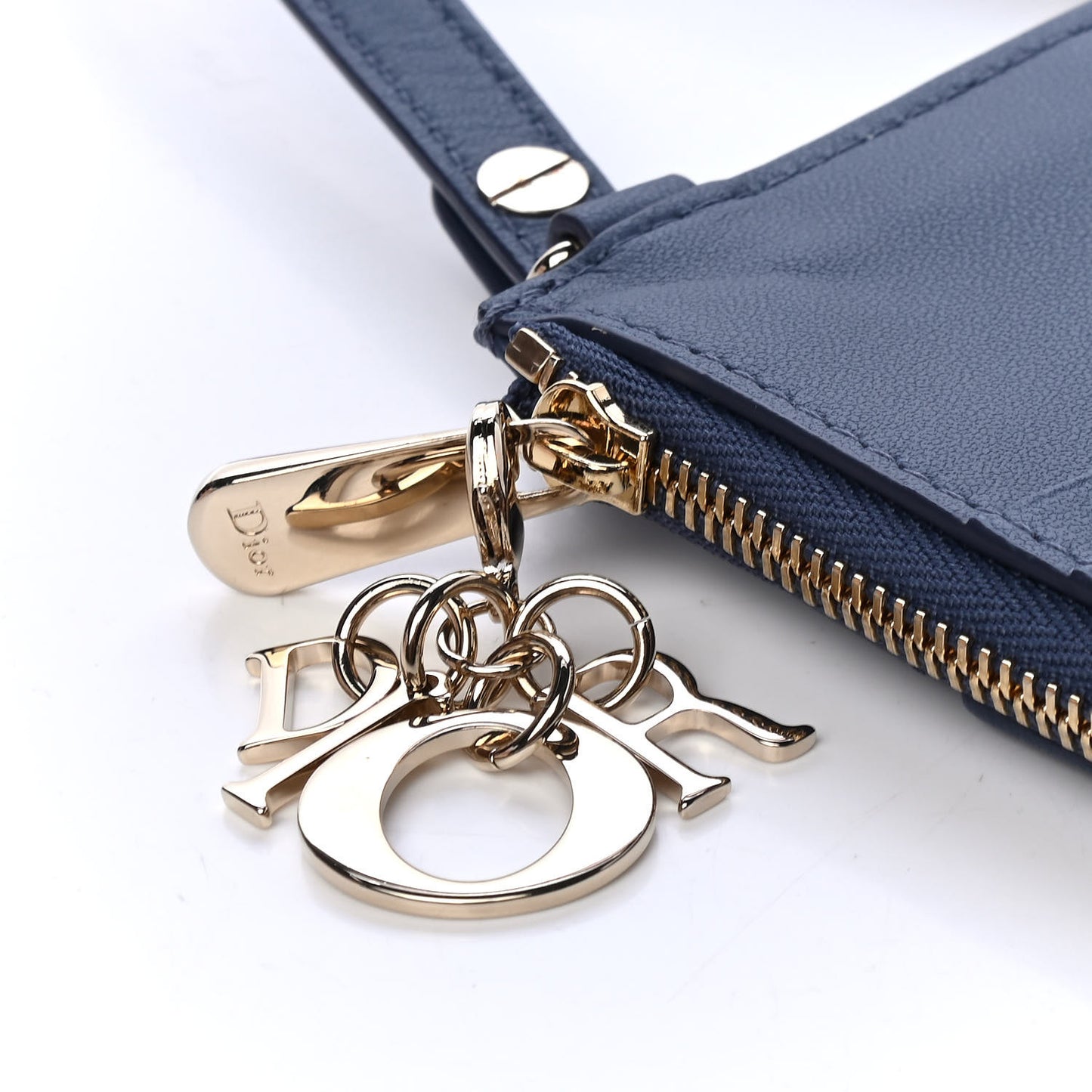 Lambskin Cannage Lady Dior Long Wallet Denim Blue