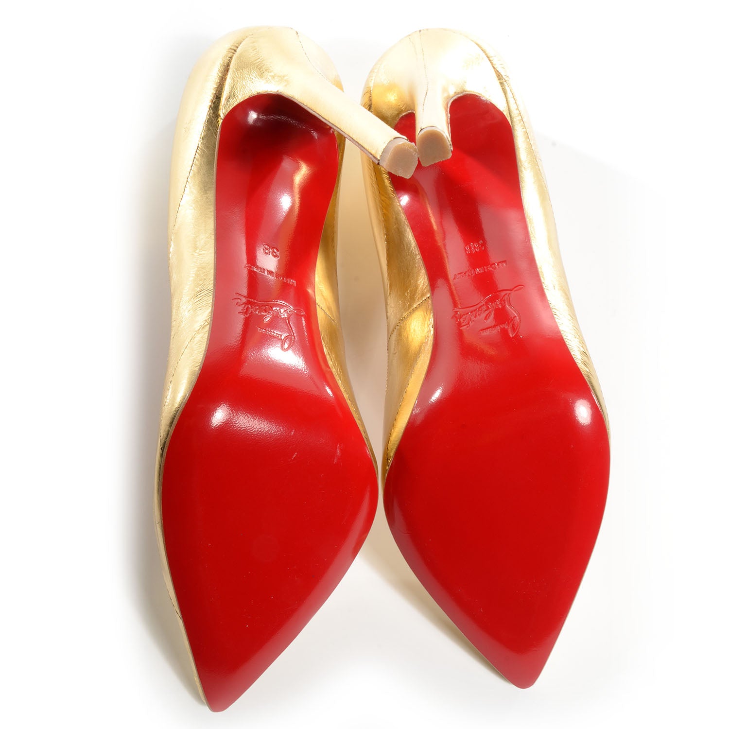 Christian Louboutin Eel Pigalle 120 Pumps 38 Gold 5 of 6