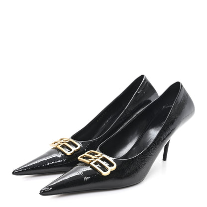 Balenciaga Shiny Calfskin BB Square Knife 80mm Pumps 38.5 Black 4 of 9