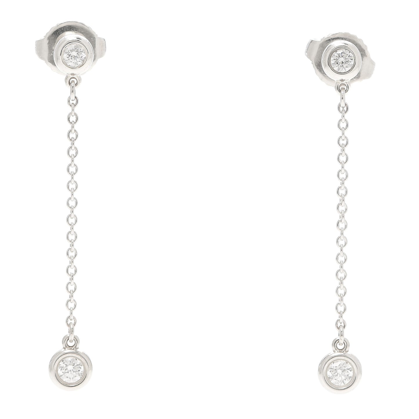 Sterling Silver Diamond .24ct Elsa Peretti Diamonds by the Yard Drop Earrings