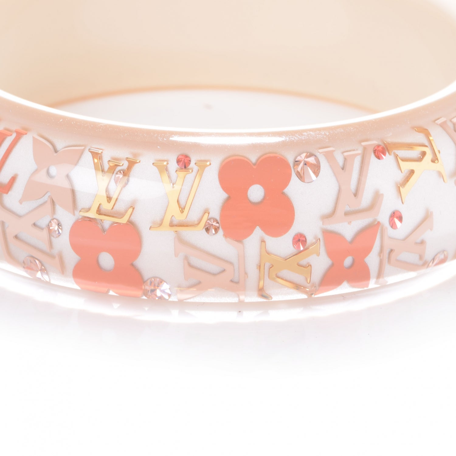 Louis Vuitton Swarovski Crystal Inclusion Bracelet GM Medium Nacre 4 of 5