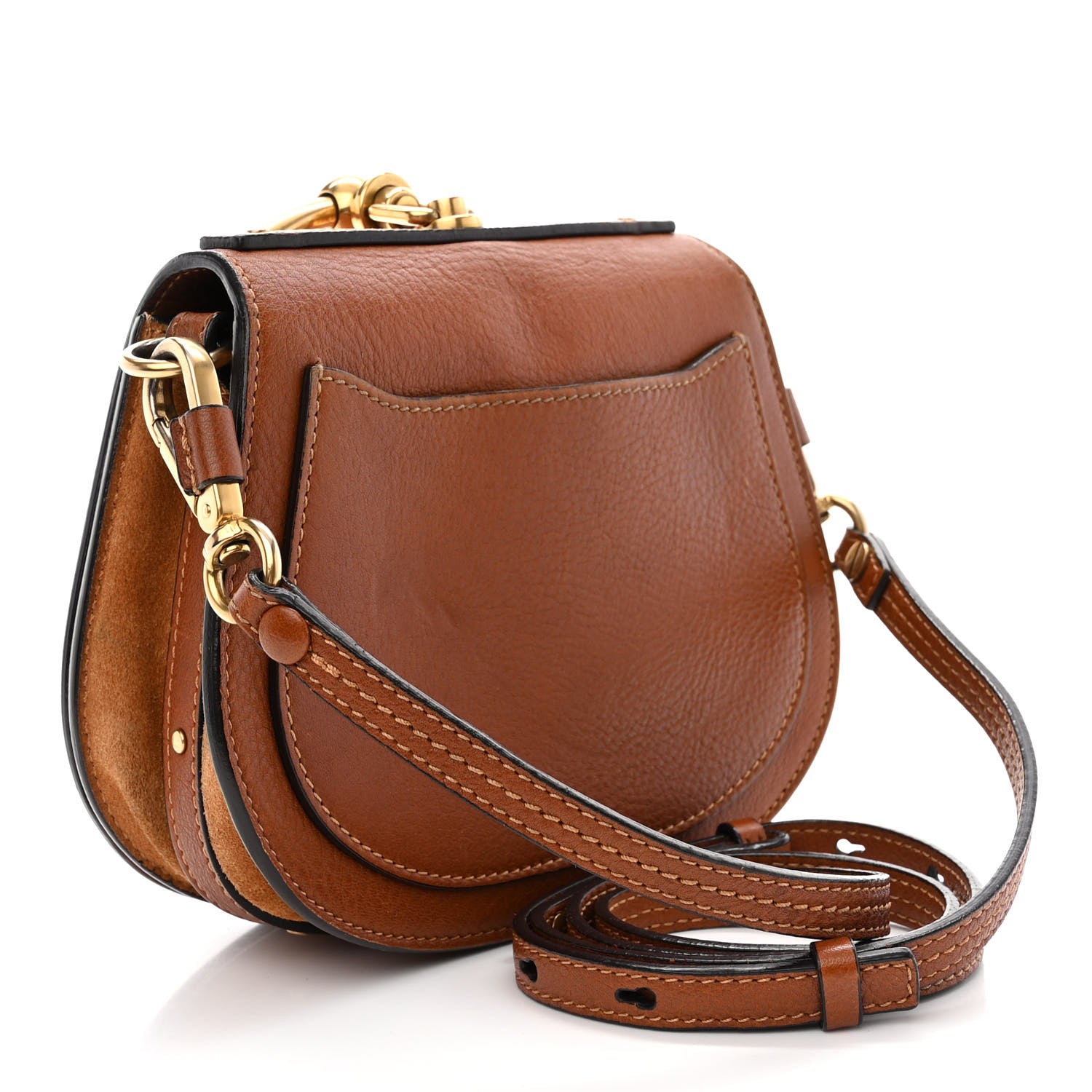Chloe Calfskin Suede Small Nile Bracelet Bag Caramel 3 of 13