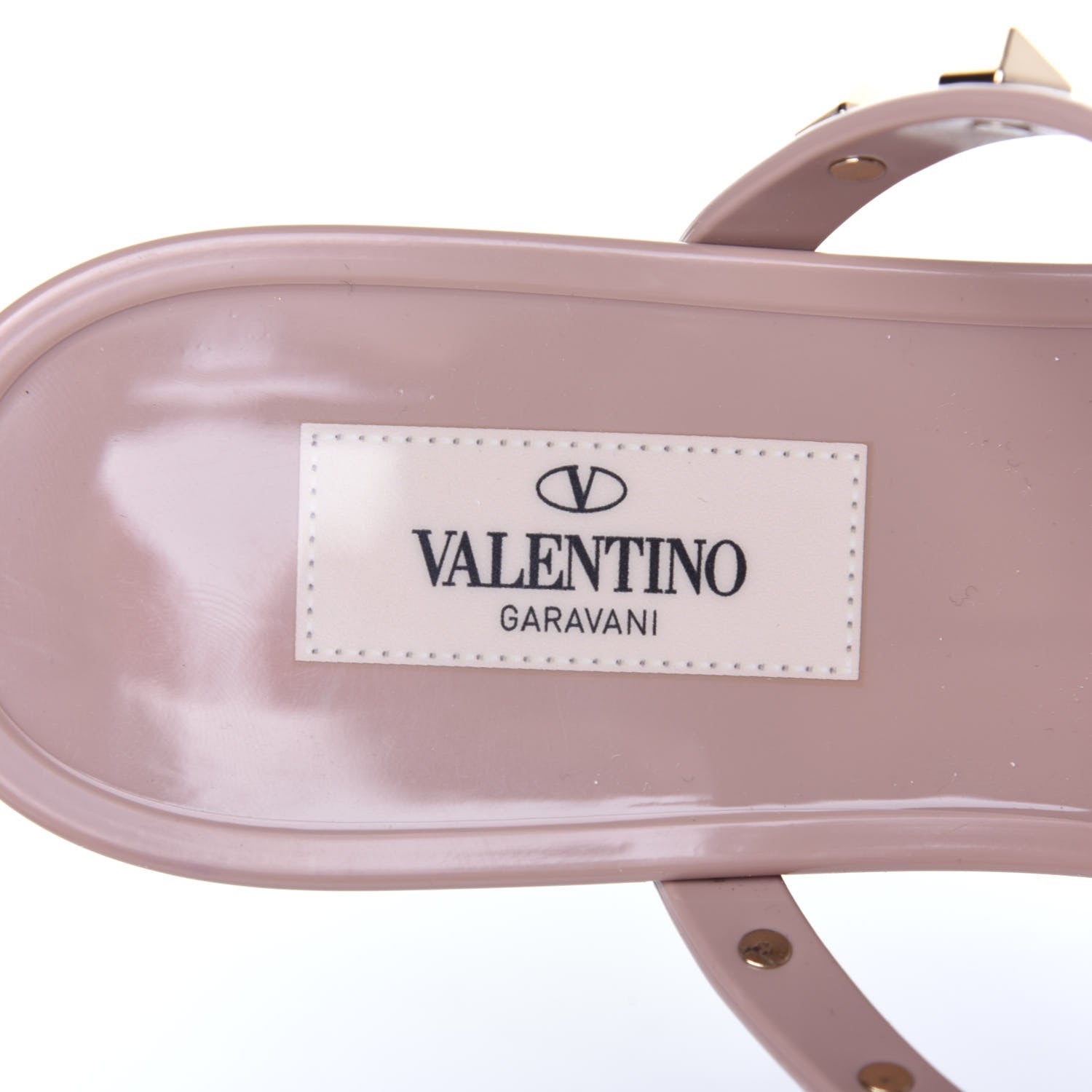 Valentino Garavani PVC Jelly Rockstud Caged Thong Sandals 38 Poudre 9 of 11