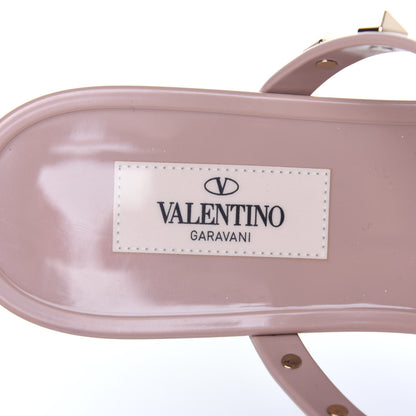 Valentino Garavani PVC Jelly Rockstud Caged Thong Sandals 38 Poudre 9 of 11