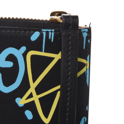 Gucci Calfskin GucciGhost Print Pouch Black New Acquamarine 8 of 9