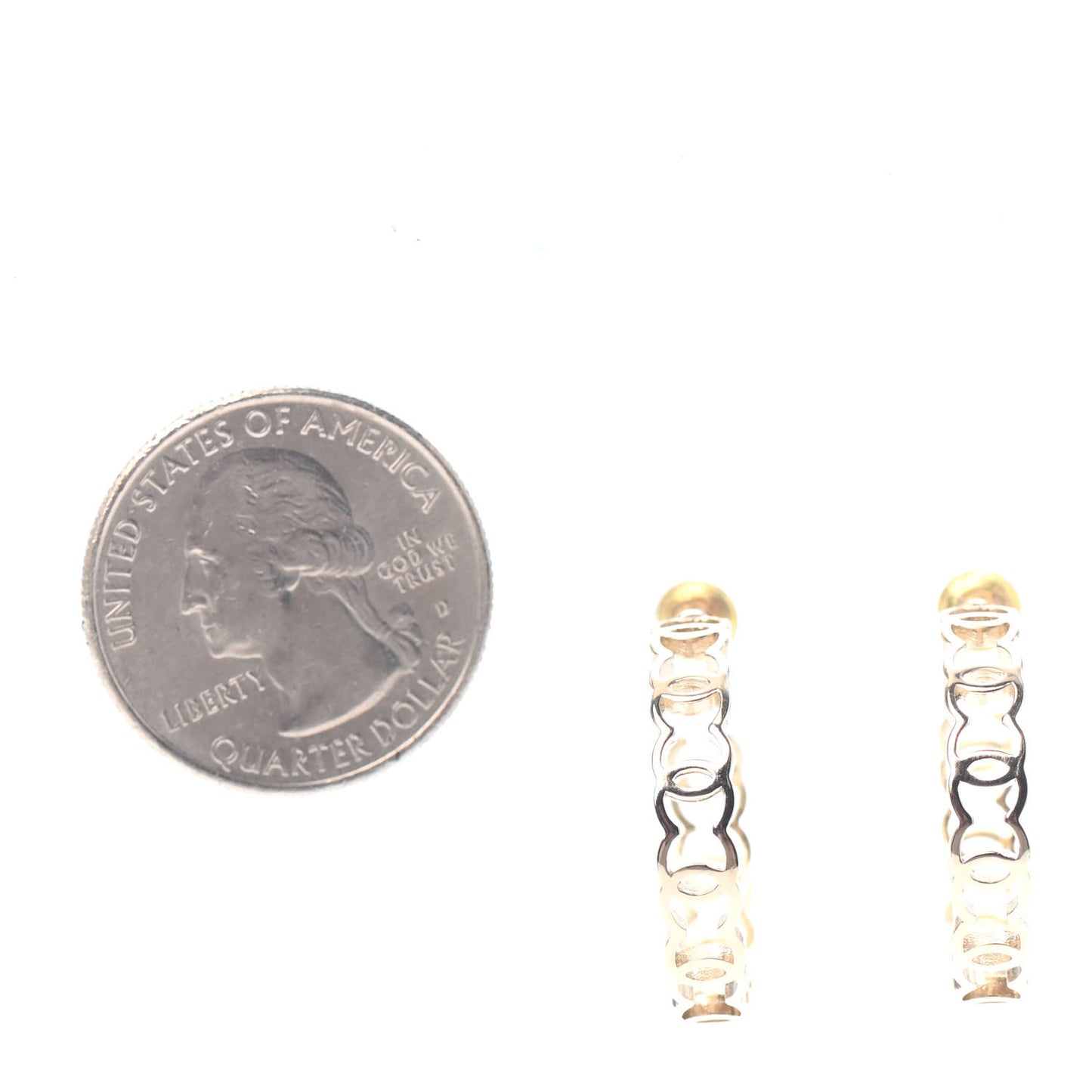 Metal CC Hoop Earrings Gold