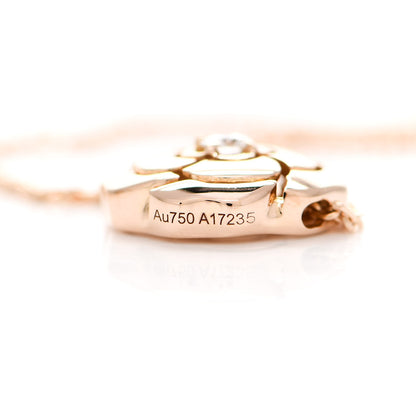 Chanel 18K Rose Gold Diamond Extrait de Camelia Pendant Necklace 4 of 4