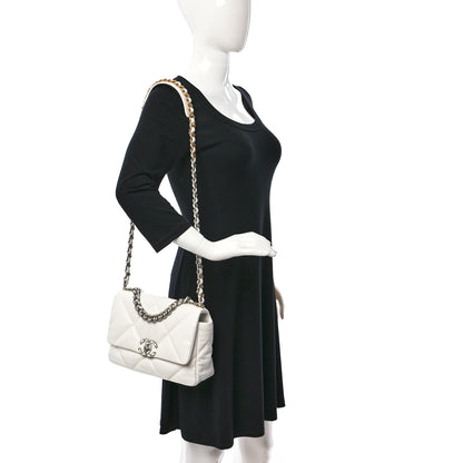 Chanel Lambskin Quilted Medium Chanel 19 Flap White 3 of 10