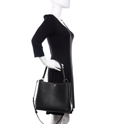 MCM Grained Calfskin Visetos Medium Sarah Hobo Black 3 of 11