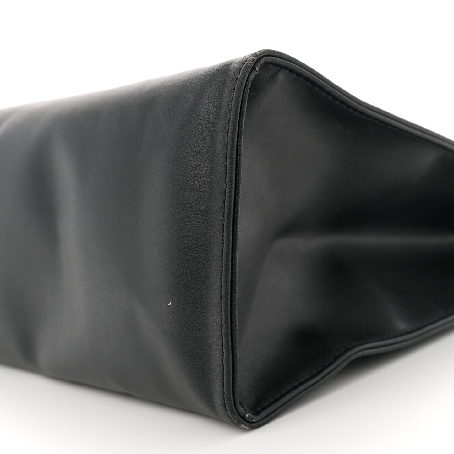 Vegan Leather Medium Shopping Bag Black