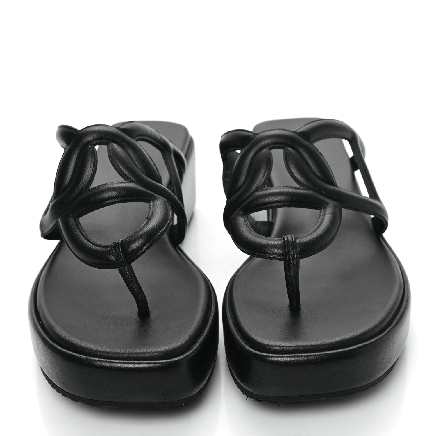 Hermes Nappa Gipsy Sandals 39 Black 2 of 7