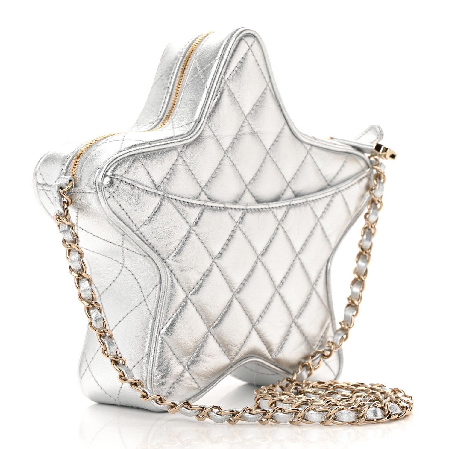 Chanel Metallic Lambskin Walk Of Fame Bag Silver 2 of 12