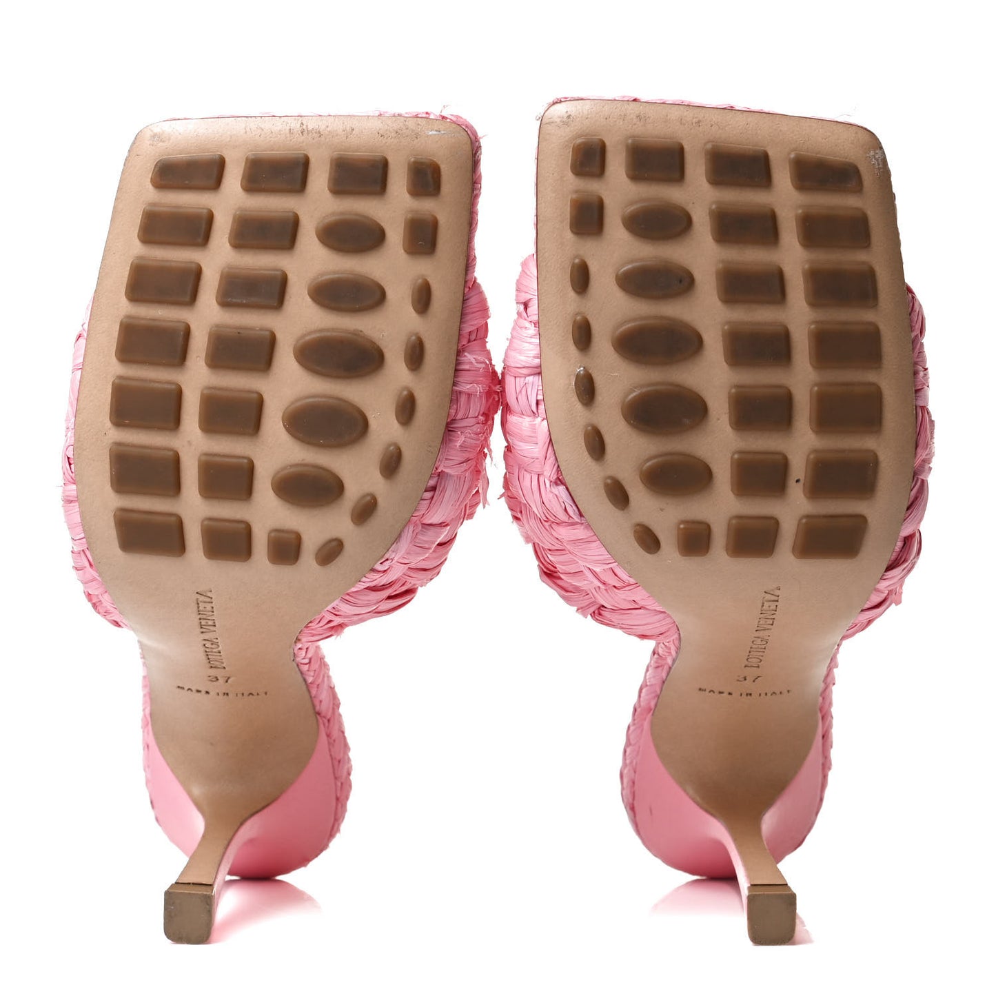Raffia Twisted Intrecciato Stretch Mule Sandals 37 Blossom