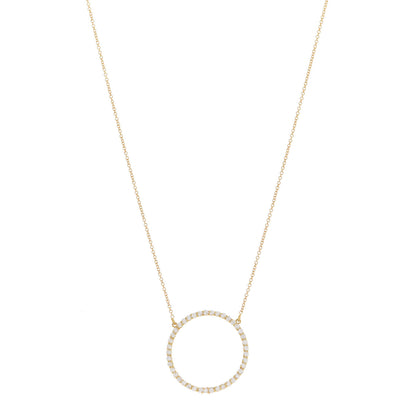 Jennifer Meyer 18K Yellow Gold Diamond Open Circle Necklace 1 of 7