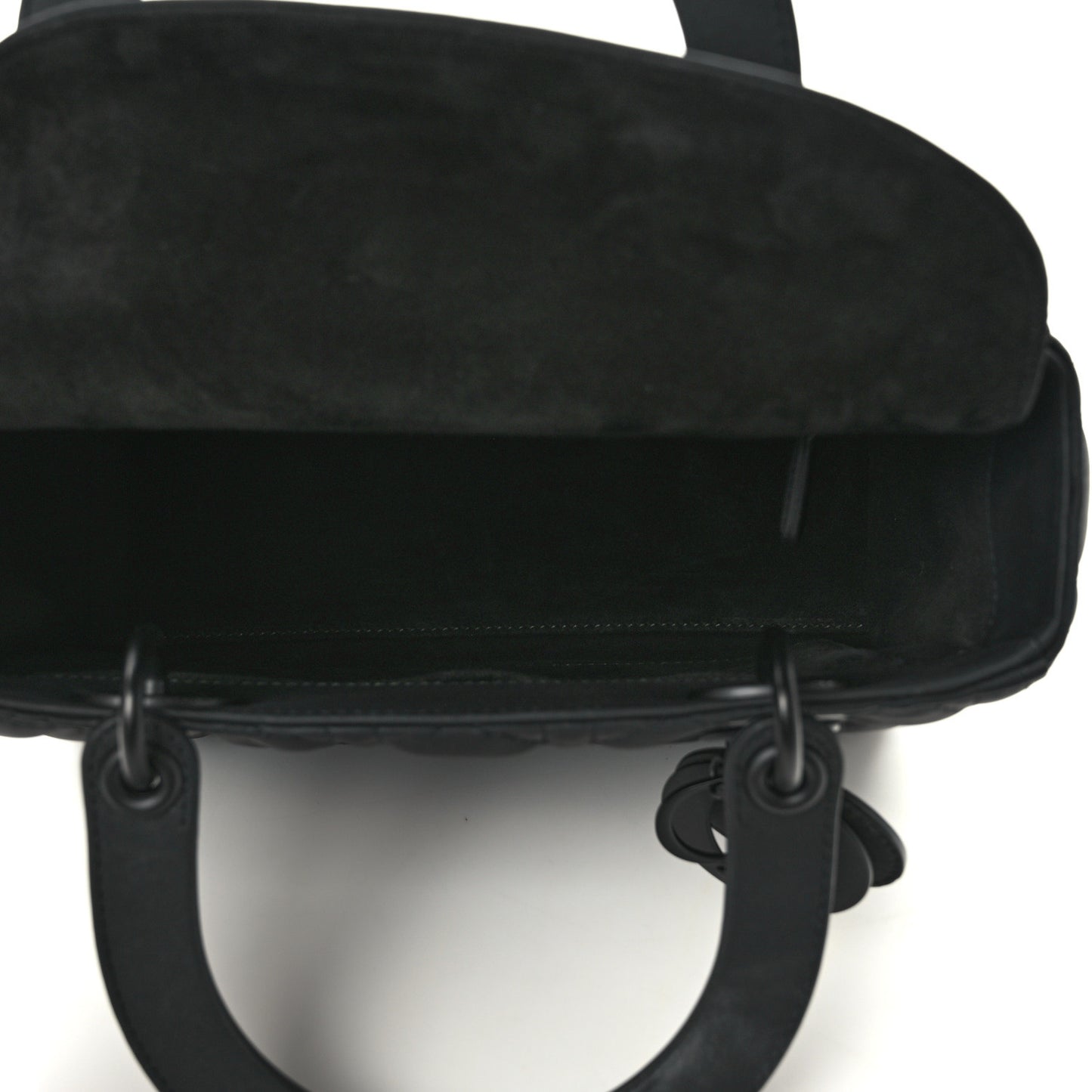 Ultra Matte Calfskin Cannage Medium Lady Dior Black