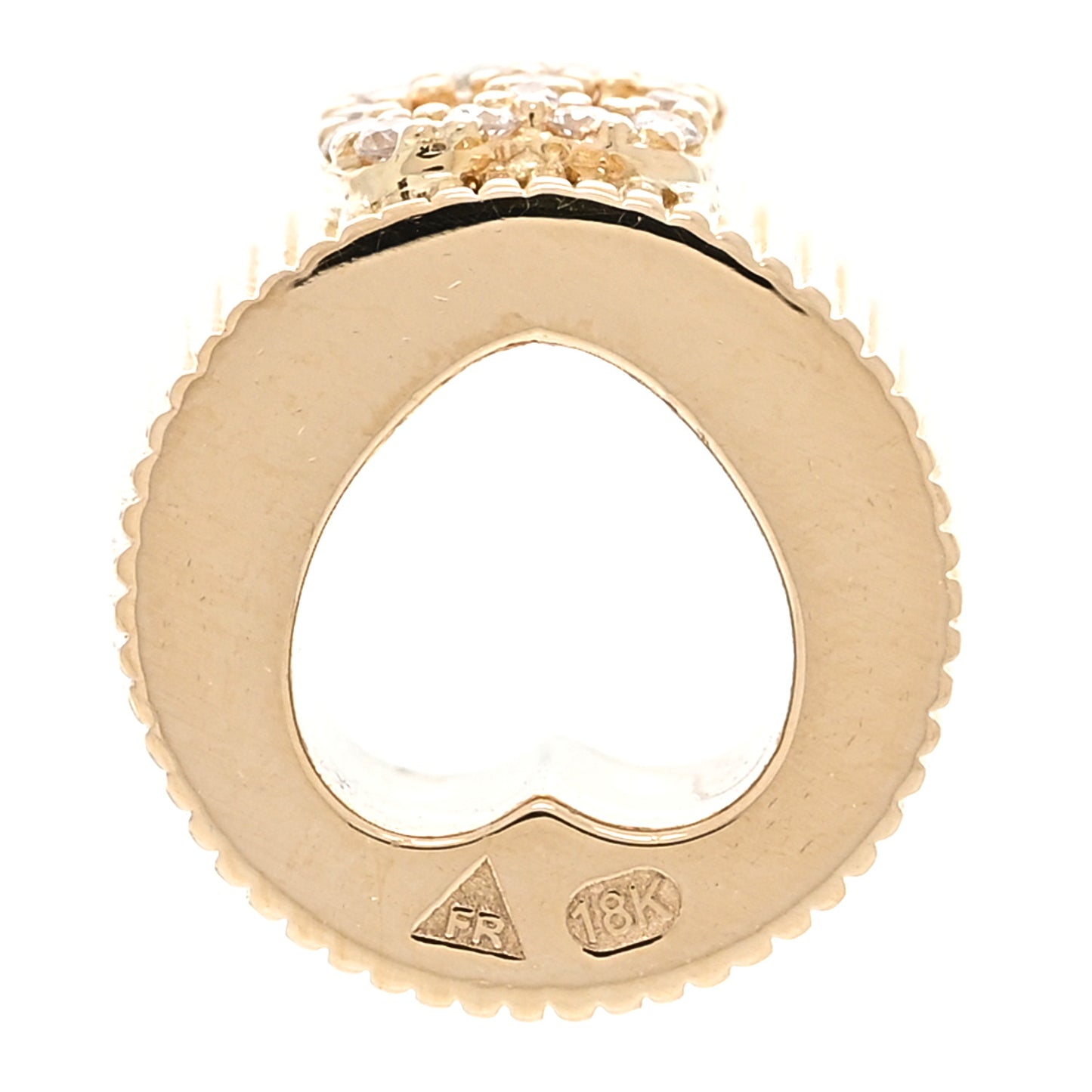 18K Yellow Gold Diamond Initial B Heart Beat Pendant
